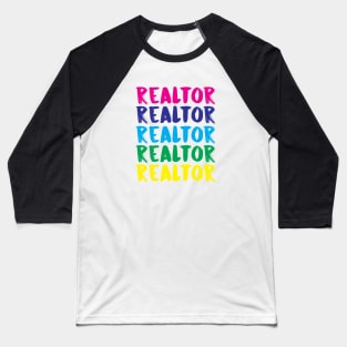 Realtor Rainbow Handwritten T-Shirt Baseball T-Shirt